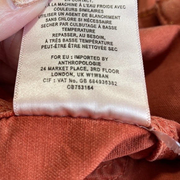 Anthropologie The Wanderer Cargo Shorts Pockets Orange Red Sz 25 - Picture 12 of 12